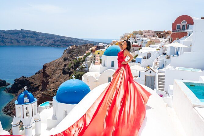 1-Hour Flying Dress Photoshoot, Instagram spots - The Details of a Santorini Flying Dress Photoshoot