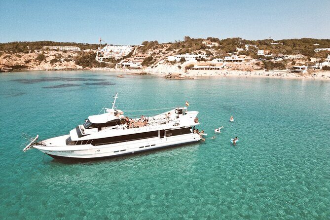 5 Hour Adults Ibiza Boat Trip + lunch, 6 drinks, SUP Boards & DJ - Water Activities and Onboard Entertainment
