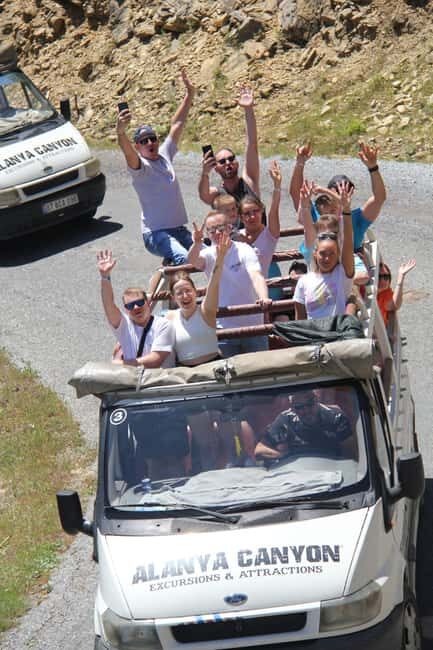 Alanya: Cabrio Bus Safari, Dim Cave w/Lunch at Dimcay River - Transportation & Group Size