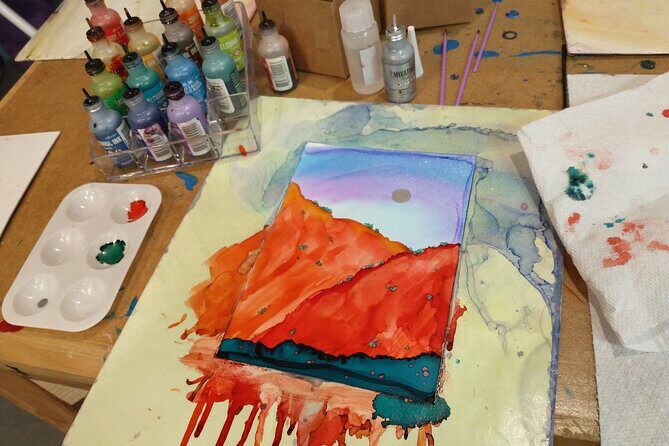 Alcohol Ink Landscape Art Class in Estes Park - Key Points