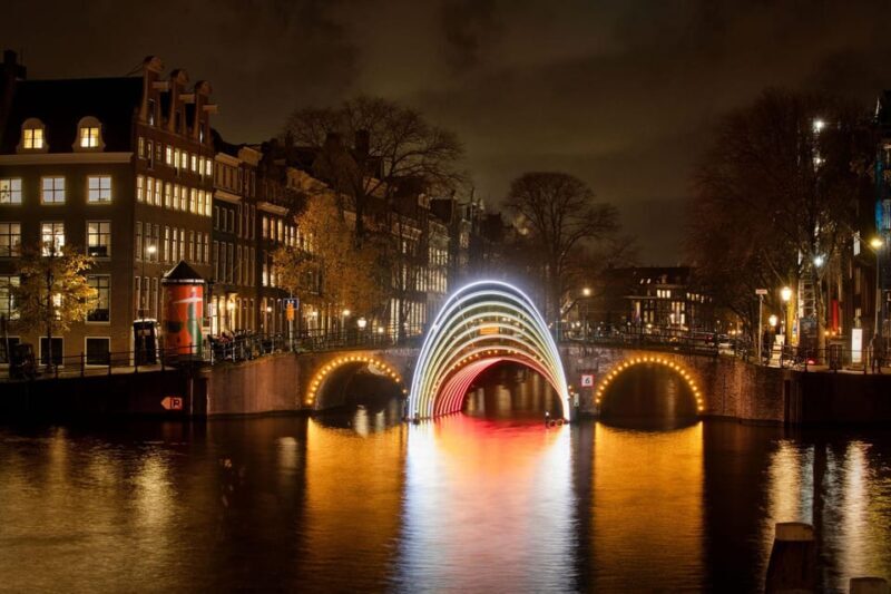 Amsterdam: Light Festival Canal Cruise inc Snack + Hot Drink - Key Points