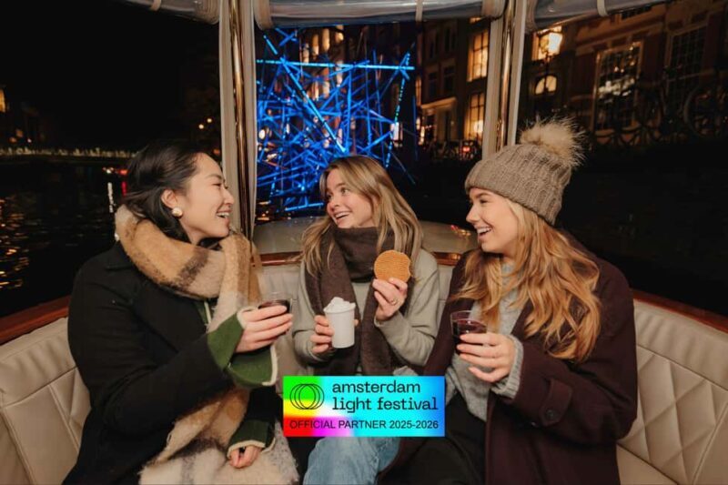 Amsterdam: Light Festival Heated Cruise + Hot Choco + Snack - The Sum Up