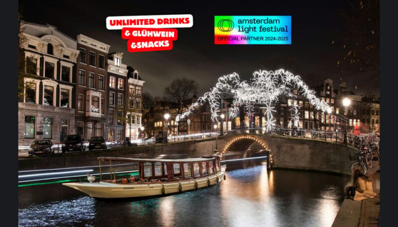 Amsterdam: Light Festival Heated Cruise + Unl Drinks & Snack - The Real Guest Experiences
