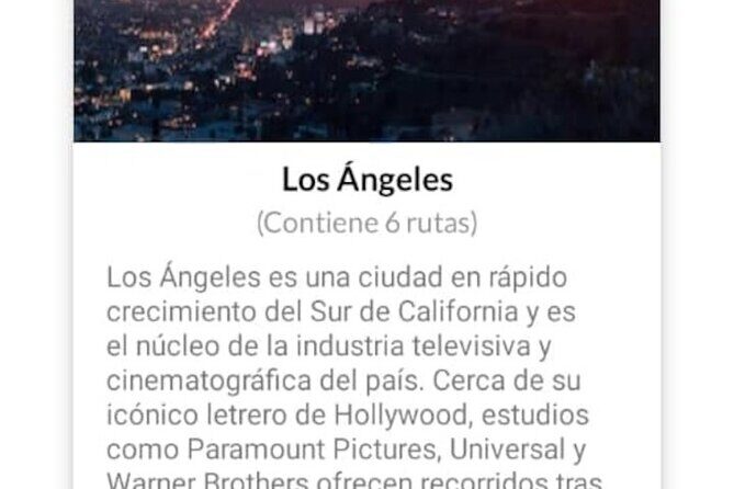 APP Self-Guided Route Los Angeles with Audioguide - Key Points