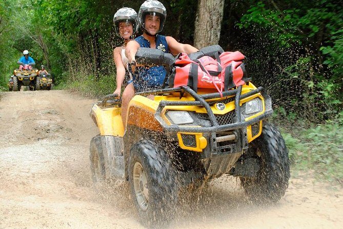 ATV Adventure through the Mayan Jungle. A Cenote, Zip lines - Key Points