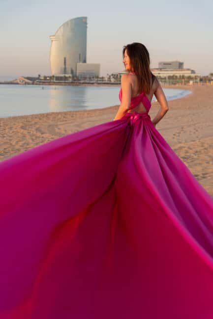 Barcelona: Magic Pink Flying Dress Photoshoot - The Photos and Delivery