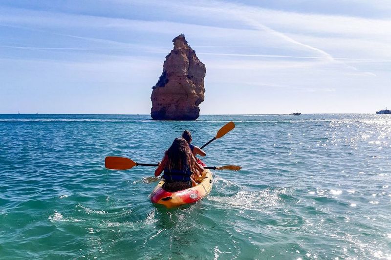 Benagil: Benagil Caves and Secret Spots Guided Kayaking Tour - Stop 3: Praia da Marinha—kayak viewpoint and a chance to get out