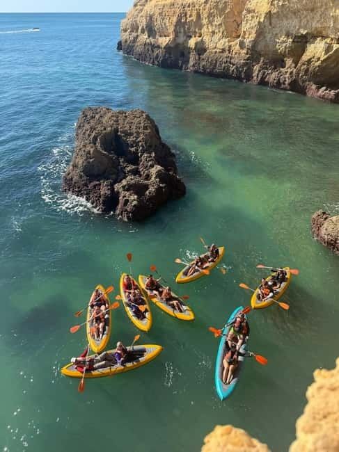 Benagil: Guided Kayak Tour inside caves and Praia da Marinha - Benagil beach hop-on stop: a chance to reset on shore