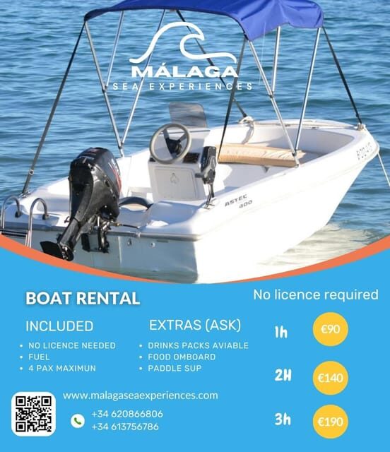 Boat rental without a license in Malaga city for 1-6 people. - An honest look at Malaga Sea Experiences