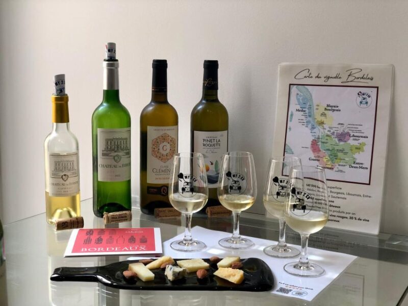 Bordeaux wines : tasting with 4 white wines and cheese - Key Points