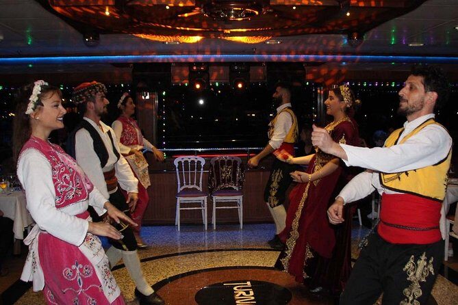 Bosphorus Sightseeing Cruise with Turkish Live Show and Dinner - Transportation, Timing, and Group Size