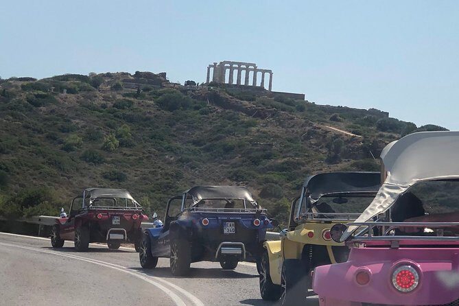 Buggy Tour in Ancient Ruins and Temples around Athens-SOUNIO Poseidon Temple - Coastal Charm and a Greek Souvlaki Lunch