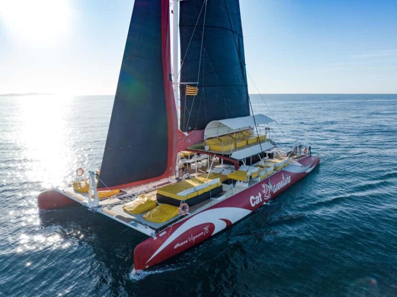 Cambrils: 1-hour catamaran cruise with a Balinese bed and a drink - The Experience of Relaxing on Deck