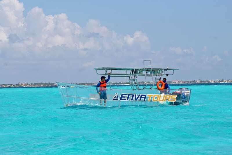 Cancún: Nichupté Lagoon Transparent Boat Tour with Drinks - Key Points