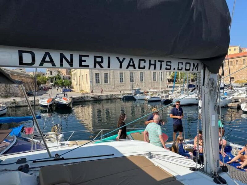 Chania Old Port: All-inclusive Catamaran Trip Agioi Theodori - Overview of the Experience