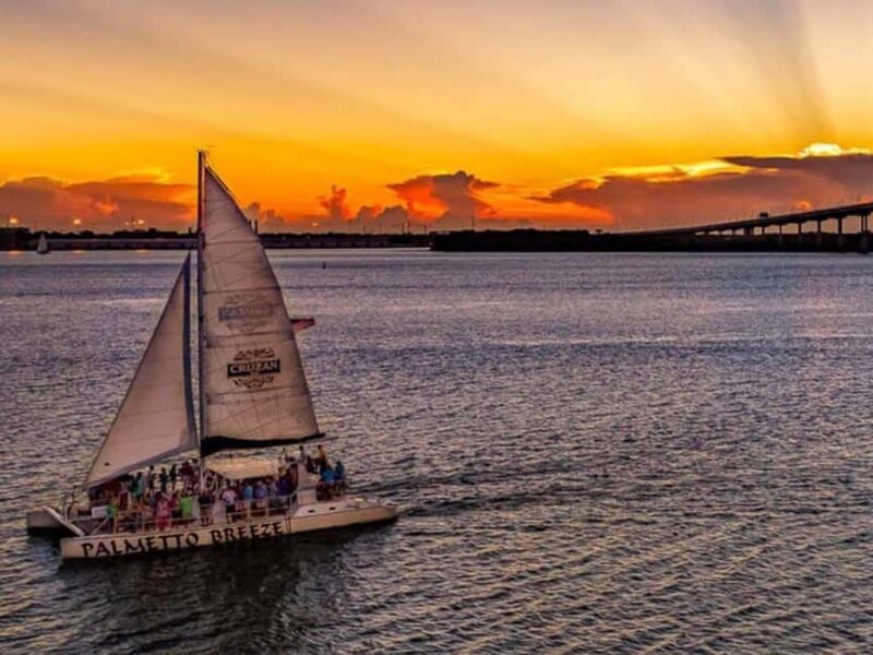 Charleston: Sunset Sail on Luxury 55ft Catamaran with Bar - Key Points
