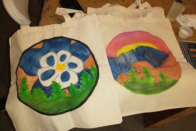 Colorado Inspired Inktense Painted Stocking or Tote Bag Class - Group Size and Atmosphere