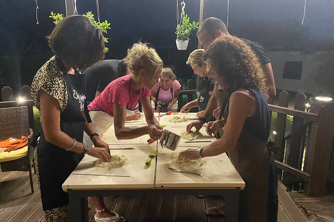 Cooking class, dinner and wine tasting near Lecce - The setting beyond the table: olive trees, a pool, and even instruments