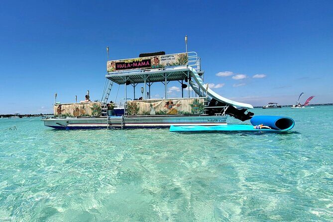 Crab Island Charter Four Hours! Double Decker Pontoon 2 Slides - Key Points