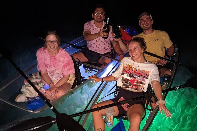 Date Night LED Glow Clear Kayak or Clear Paddleboard & Champagne - Key Points