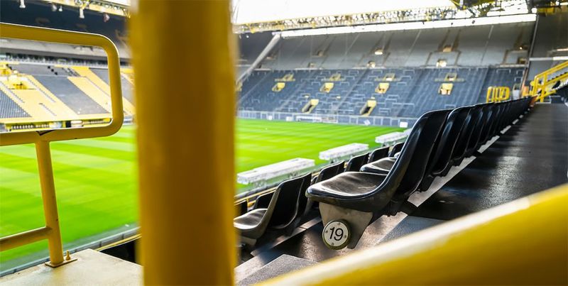 Dortmund: BVB Self-Guided Stadium Walk - Following the marked route: yellow footsteps and signage