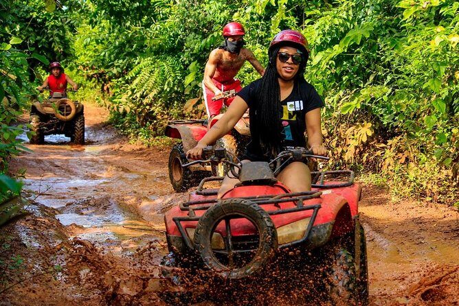Drive an Atv shared, swim in a Cenote and ziplines in the Cancun - FAQs