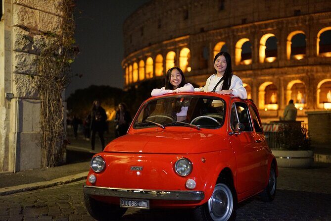 Explore Night Life in Rome with A Vintage Car Fiat 500 - Who Will Love This Tour?