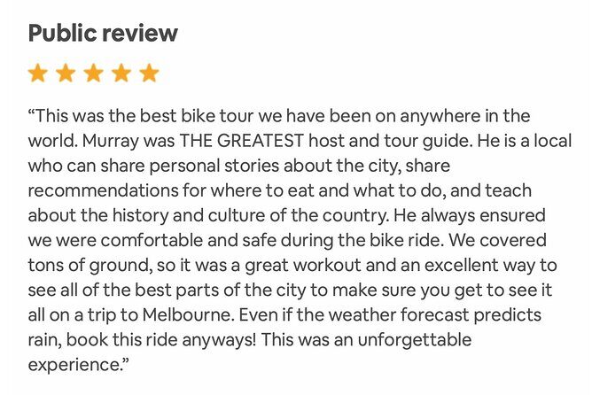 Famous Melbourne City Bike Tour - Frequently Asked Questions