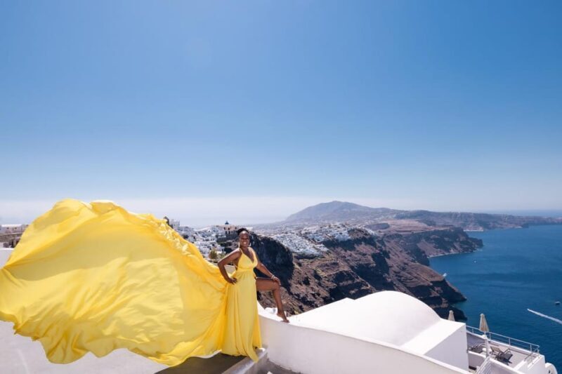 Flying dress Photoshoot in Santorini with Hotel Pickup - What This Experience Offers