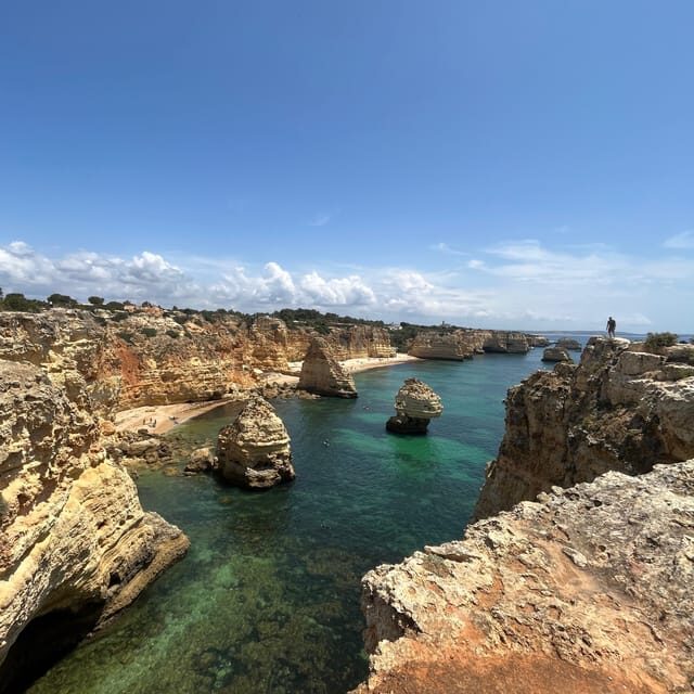 From Faro: Benagil, Algar Seco, 7 Hanging Valleys, & Marinha - Relaxing at Marinha Beach