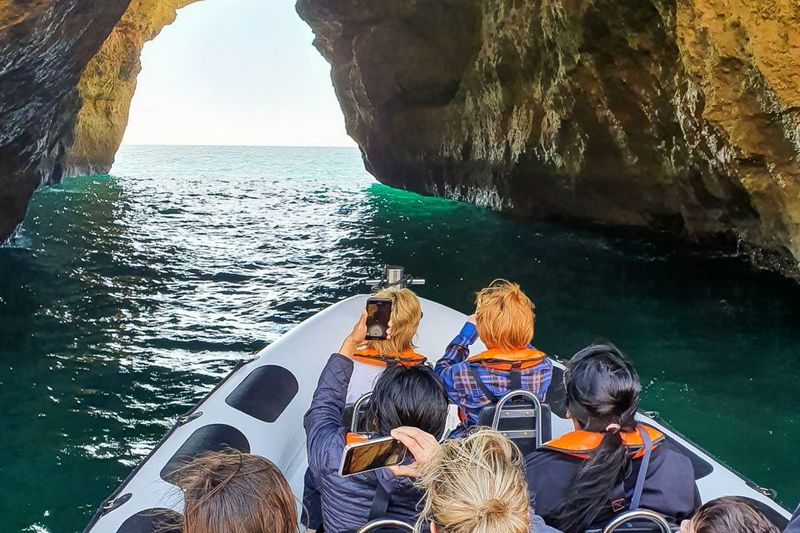 From Lagos: Benagil Caves Speedboat Adventure - What you see on the way: cliffs, hidden beaches, pirate-style spots