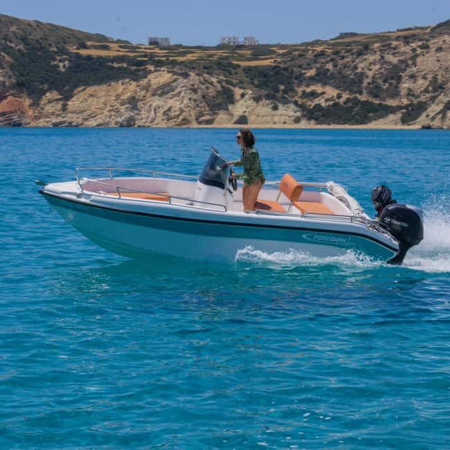 From Milos: Rent a Boat with guide to Kleftiko - The Experience of Living Like a Local