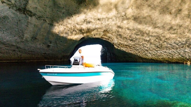 From Milos: Rent a Boat with guide to Kleftiko - Summary