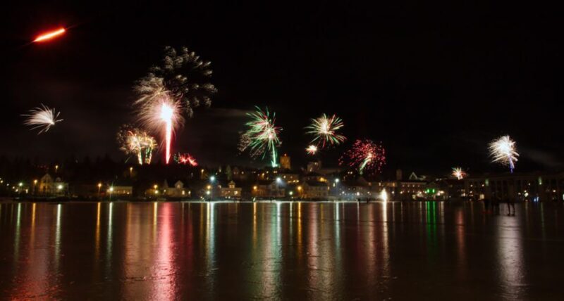 From Reykjavik: New Years Fireworks by Boat - The View and Atmosphere