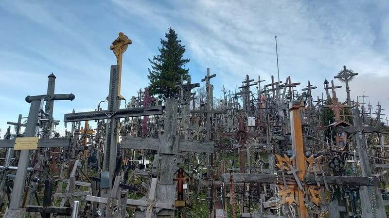From (Riga) Jelgava train station: hill of crosses, Rundale - Food and Rest Breaks