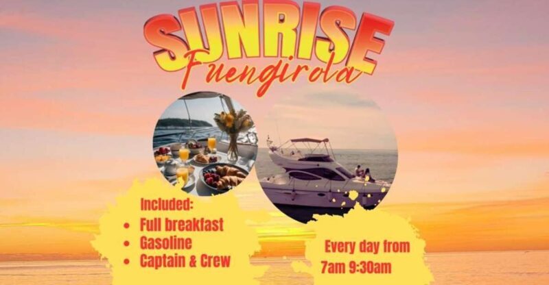 Fuengirola: Sunrise Boat Tour with breakfast and drinks - The Included Details