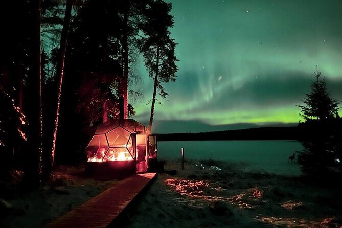 Glass Igloo Campfire Dinner under Northern Lights - Key Points