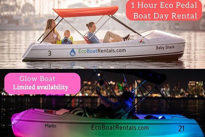 Glow Nightime Pedal Boat Rental in San Diego Bay - Key Points