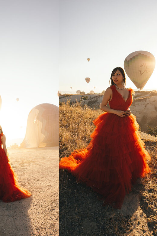 Göreme: Cappadocia Satin Flying Dress Rental - Timing and Photoshoot Locations