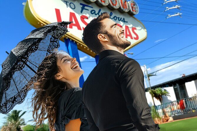 Goth Wedding or Vow Renewal at Vegas Sign with Props and Photos - The Experience in Detail