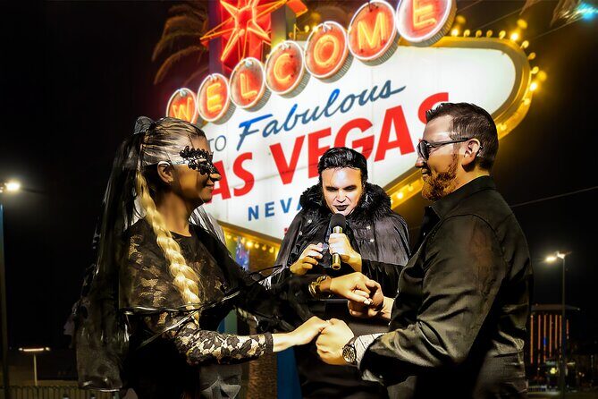 Goth Wedding or Vow Renewal at Vegas Sign with Props and Photos - The Sum Up