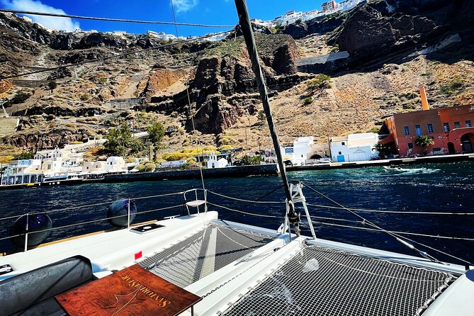 Half Day Premium Catamaran Cruise in Santorini including Oia - Time, Crowd Feel, and the Info Level