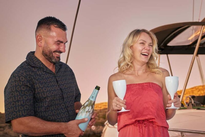 Hersonissos: Luxury Sunset Catamaran Cruise Sushi & Open Bar - Key Points