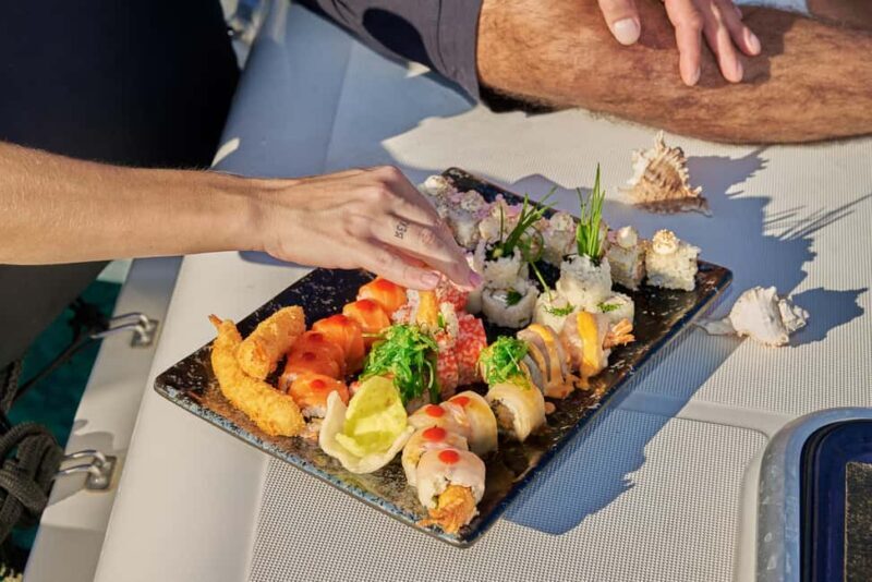 Hersonissos: Luxury Sunset Catamaran Cruise Sushi & Open Bar - The Food and Drinks