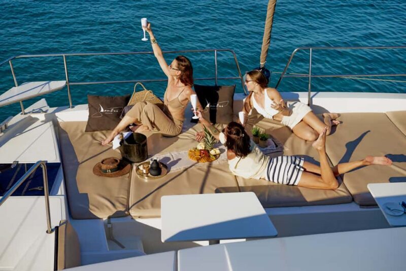 Hersonissos: Luxury Sunset Catamaran Cruise Sushi & Open Bar - The Itinerary in Detail