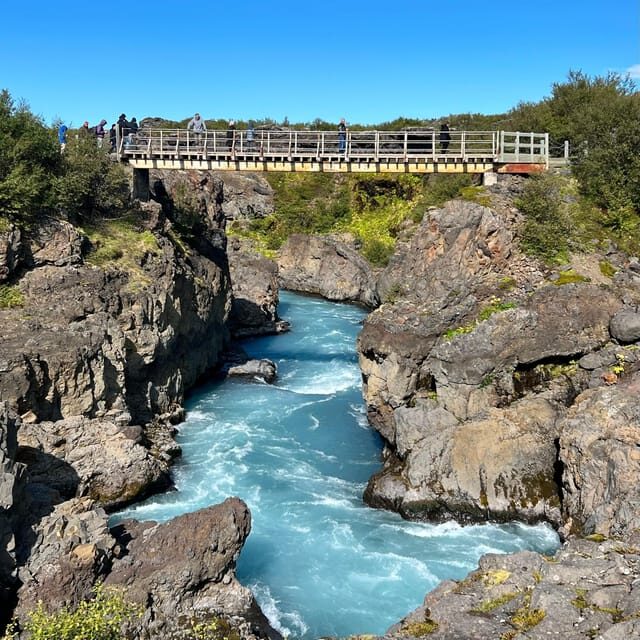 Hraunfossar, Barnafoss+Hvamsvik hot spring Private tour - The Itinerary Breakdown