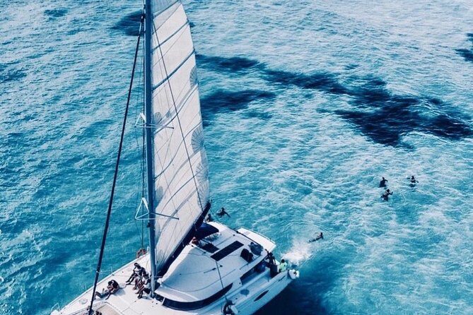 Isla Mujeres sailing tour in catamaran Open Bar& Lunch Included - Key Points