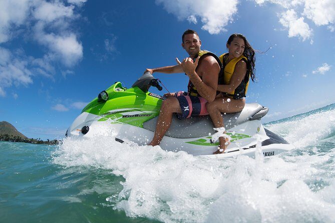Jet Ski Ride Maunalua Bay. Tandem-2 people ride-price per person - Key Points
