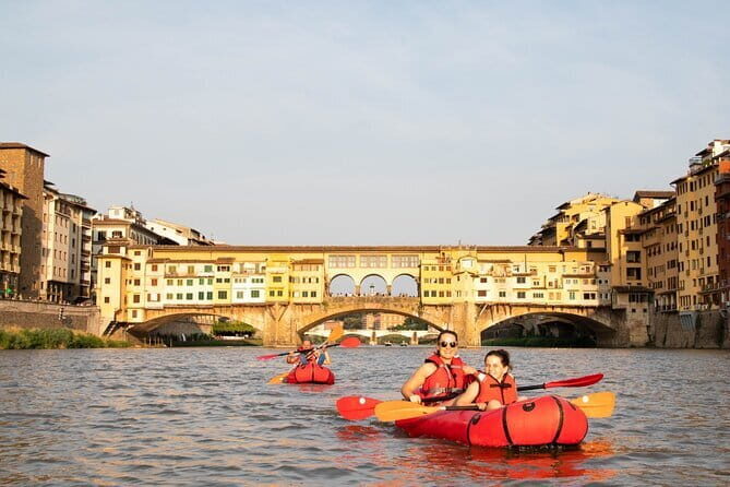 Kayak on the Arno river in Florence under the arches of the Old Bridge - An Inside Look at the Florence Kayak Experience