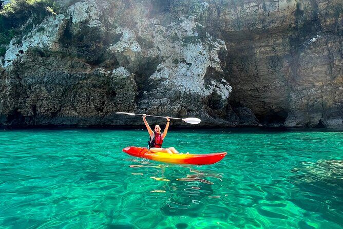 Kayak Paradise: Cala Portixol Snorkel, Cave & Cliff Jumping Tour - Key Points